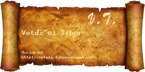 Vetési Tibor névjegykártya