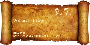 Vetési Tibor névjegykártya